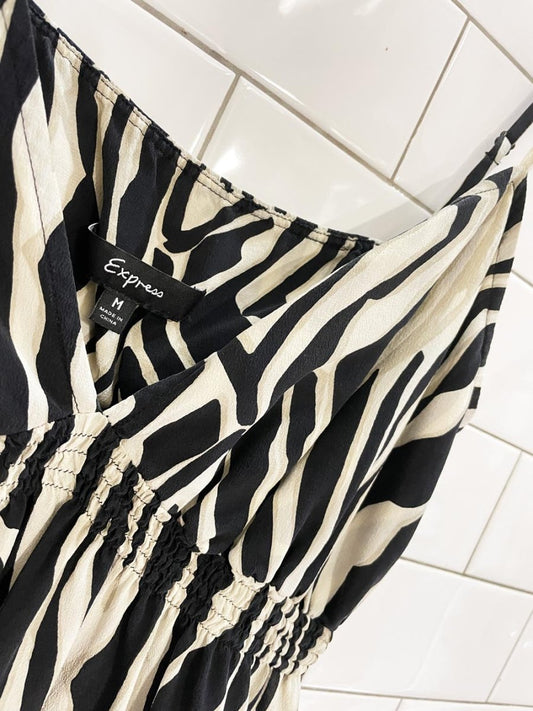 y2k express 100% silk animal print babydoll tank - good market thrift store