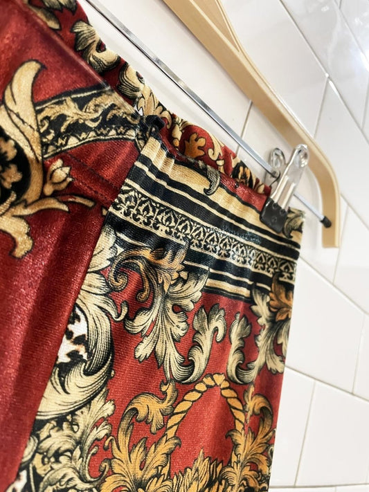 UO scarf print velvet flare pant - good market thrift store