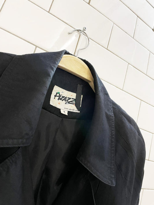 vintage 90s pizazz belted short trench coat - good market thrift store