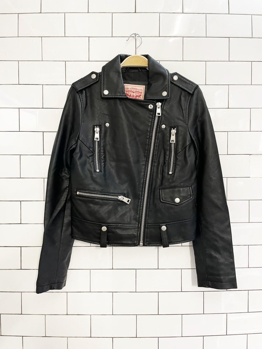 levi's faux leather biker jacket - good market thrift store