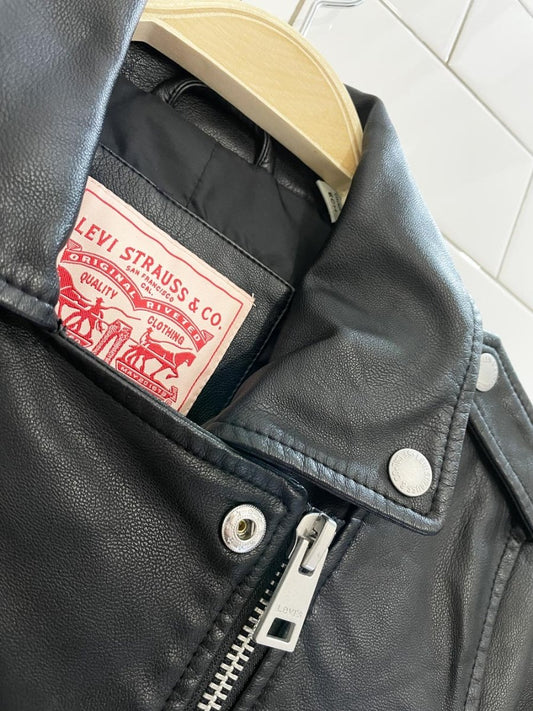 levi's faux leather biker jacket - good market thrift store