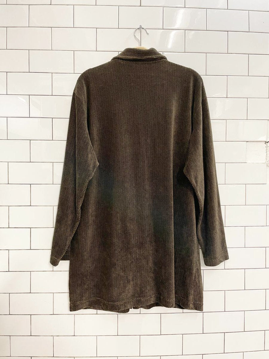 vintage 90s jason maxwell velour herringbone shirt jacket - good market thrift store