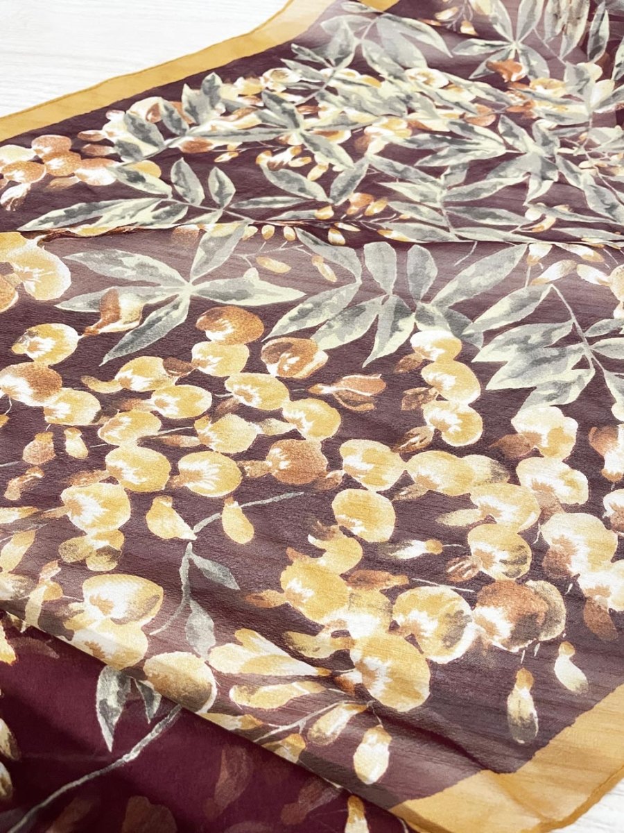 vintage anne klein silk chiffon floral scarf - good market thrift store