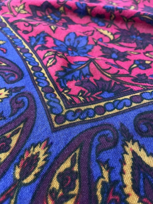 vintage woven paisley floral scarf - good market thrift store