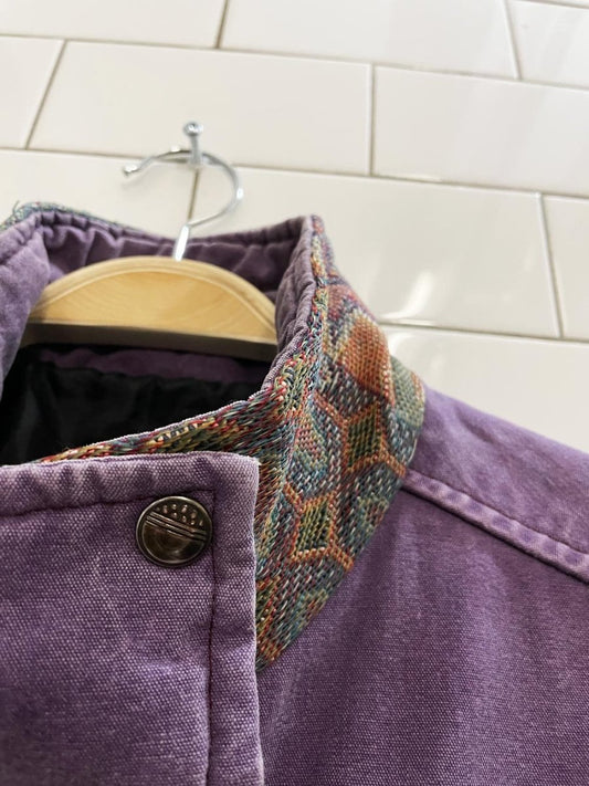 vintage 90s kactus southwestern trim denim jacket - good market thrift store