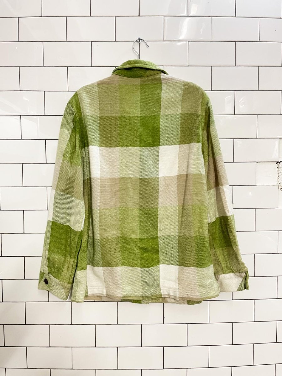 vintage 00s carroll reed plaid shirt jacket - good market thrift store