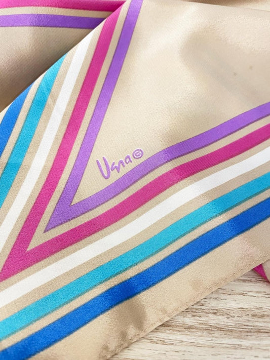 vintage vera silk pastel stripe scarf - good market thrift store