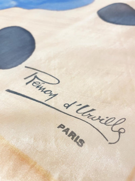 vintage remoy d'urville silk chiffon hand - painted scarf - good market thrift store