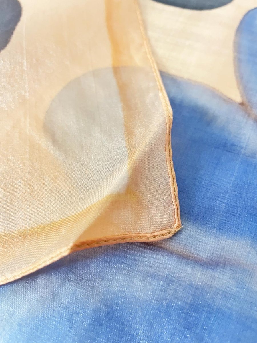 vintage remoy d'urville silk chiffon hand - painted scarf - good market thrift store