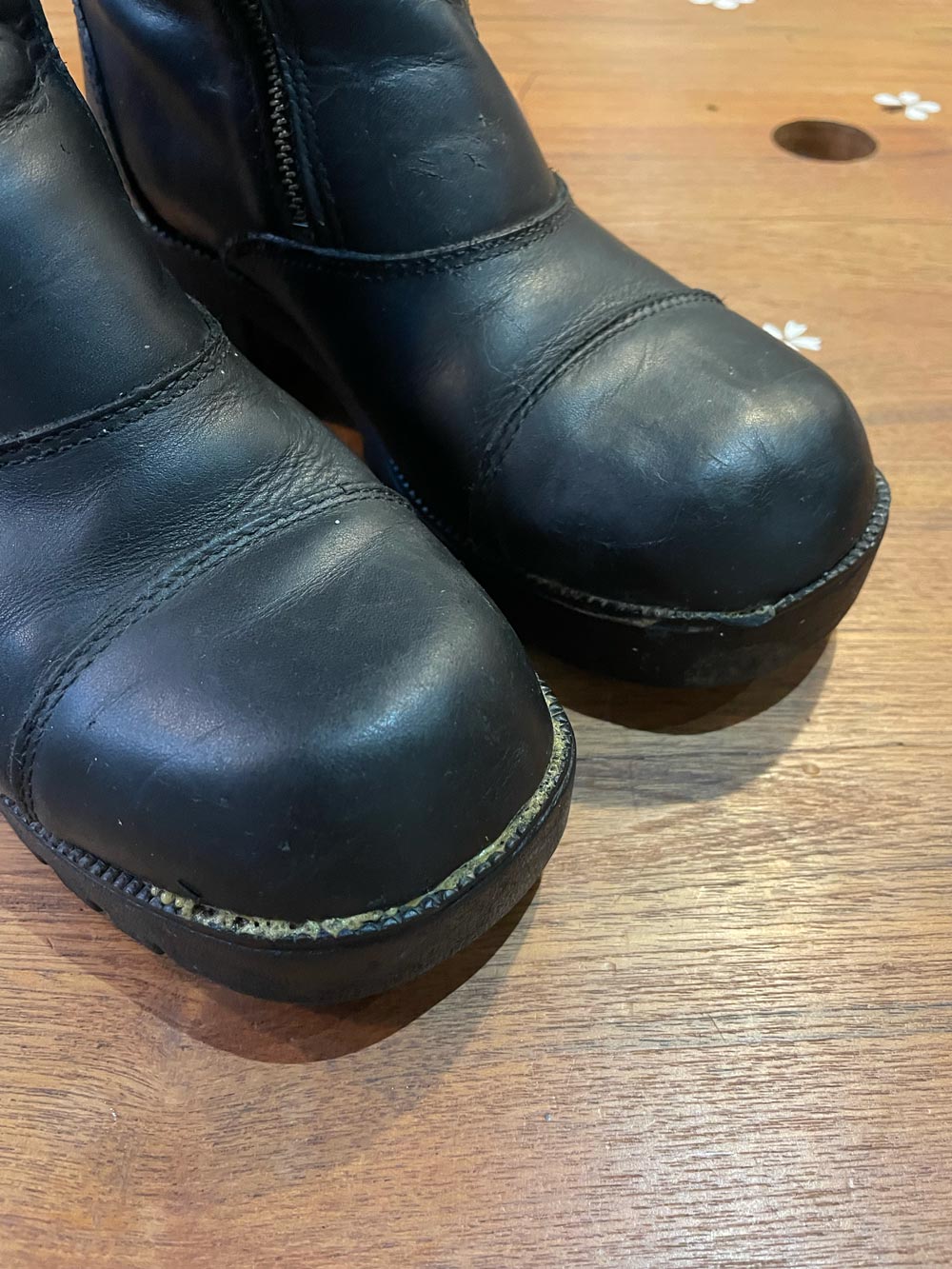 y2k harley davidson chunky heeled leather boots