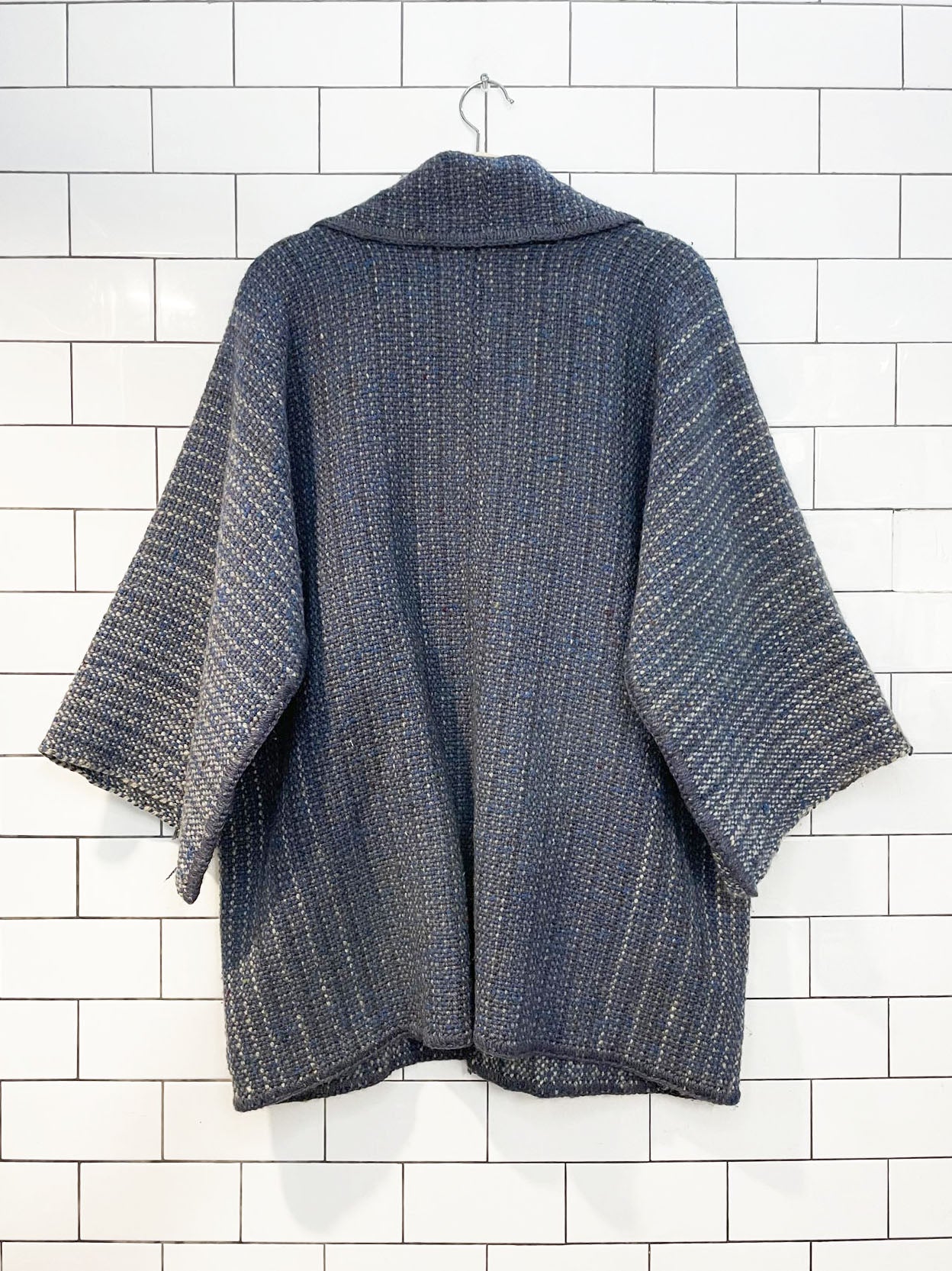 shepherd harvest hand-crafted 100% wool woven sweater jacket with scarf