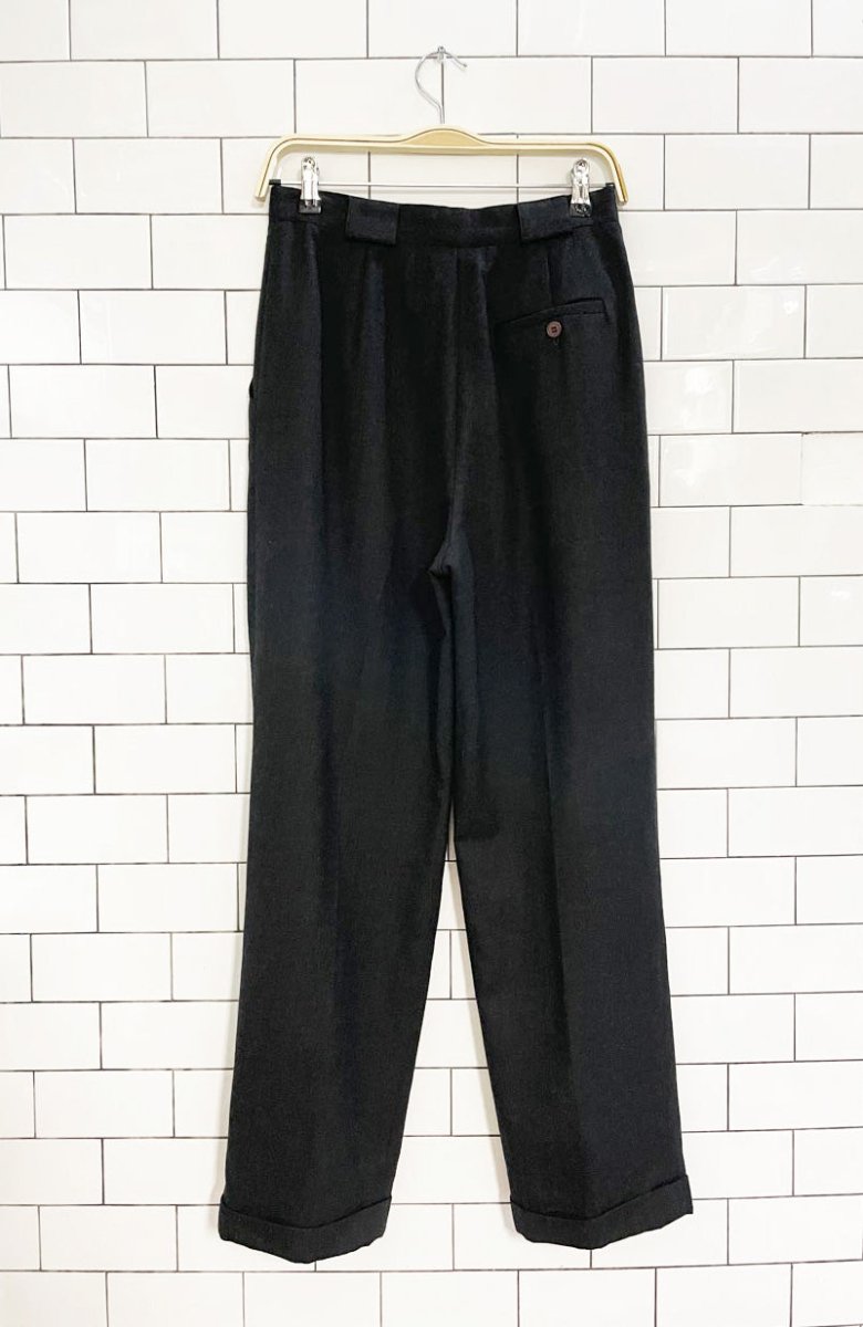 vintage 00s jones new york 100% wool pleated prohibition trouser - good market thrift store