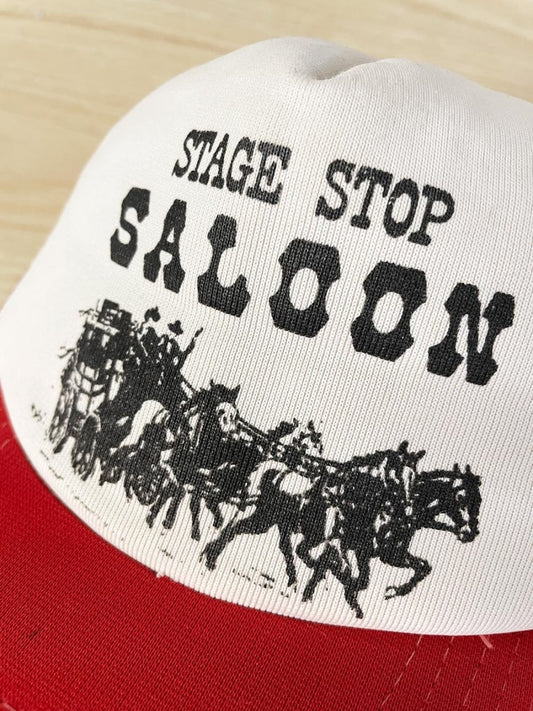 vintage 80s stage stop saloon western snap back trucker hat - good market thrift store