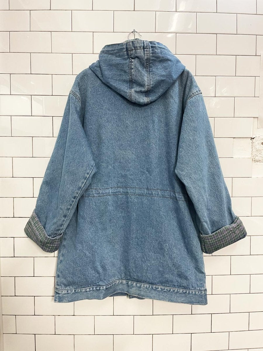 vintage 90s andy johns hooded denim jacket - good market thrift store