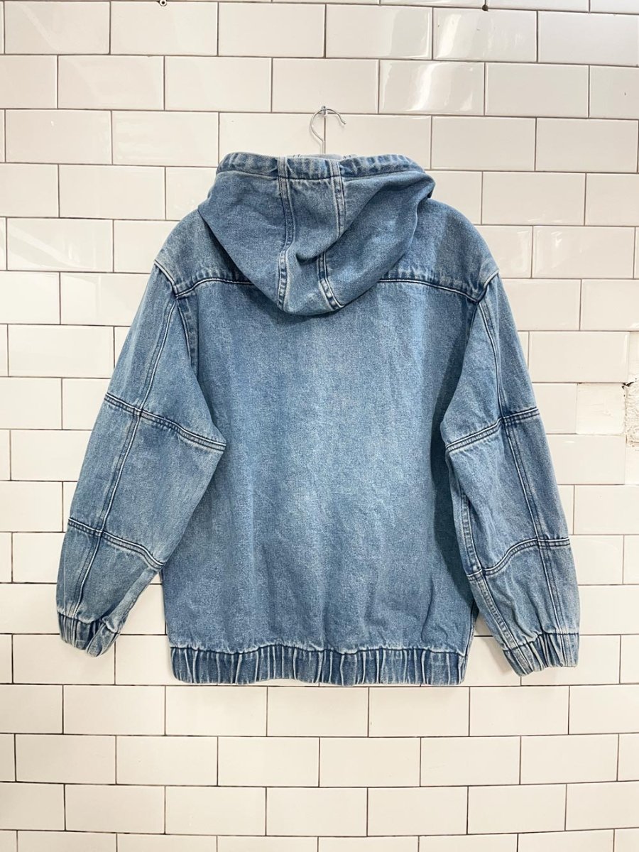 bershka oversized hooded denim jacket - good market thrift store
