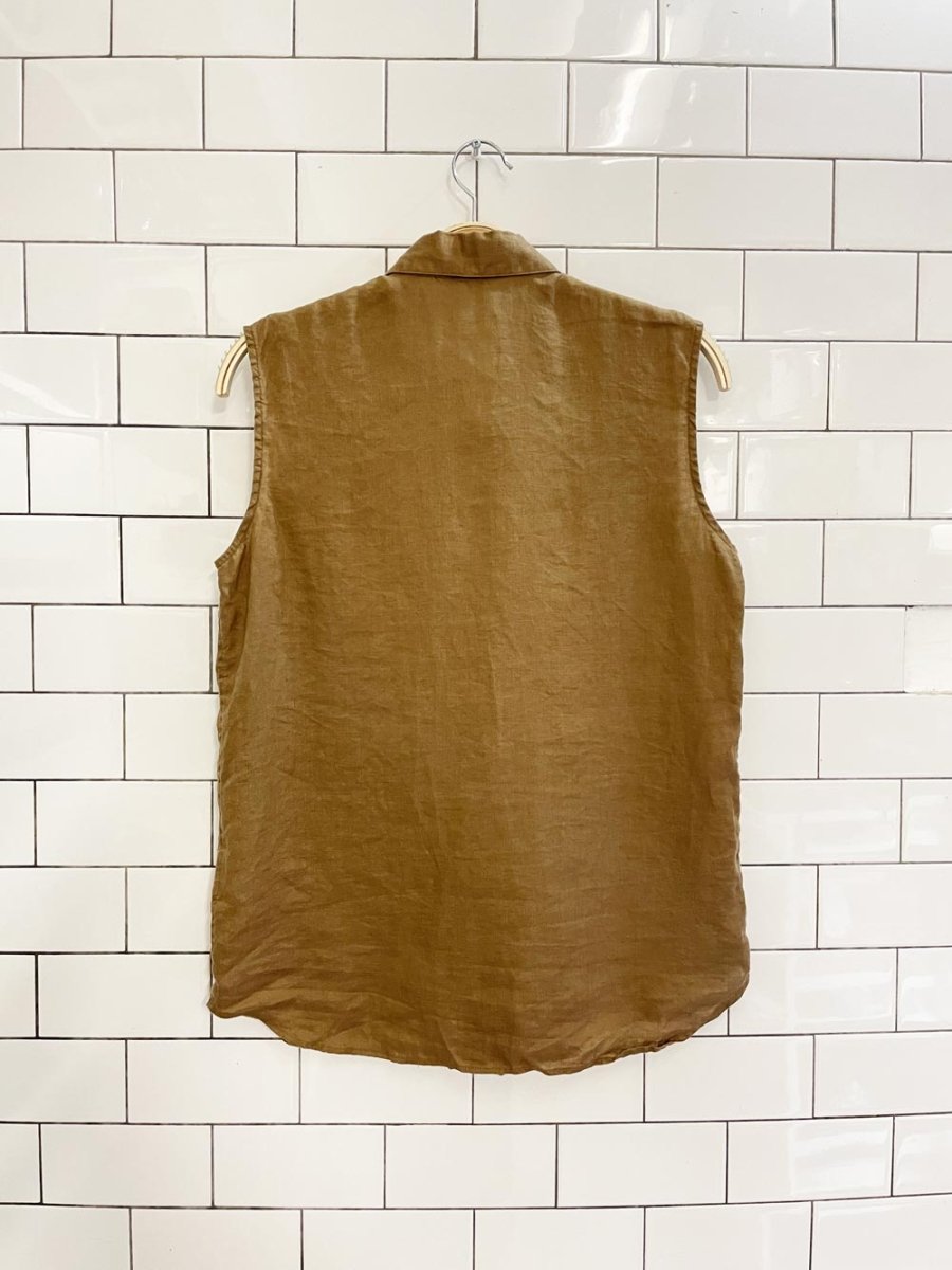 uniqlo 100% linen sleeveless shirt - good market thrift store