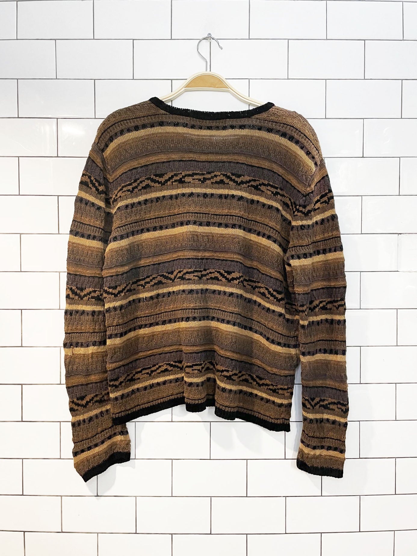 vintage jones new york stripe boxy knit pullover
