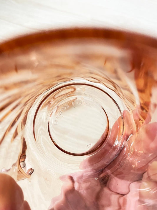 x2 vintage arcoroc france rose swirl glass mugs - good market thrift store