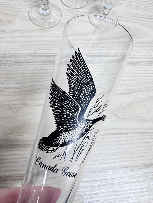 x4 vintage federal game birds glassware