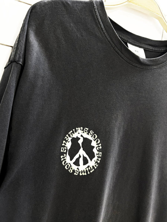 h&m peace anytime soon graphic tee - good market thrift store