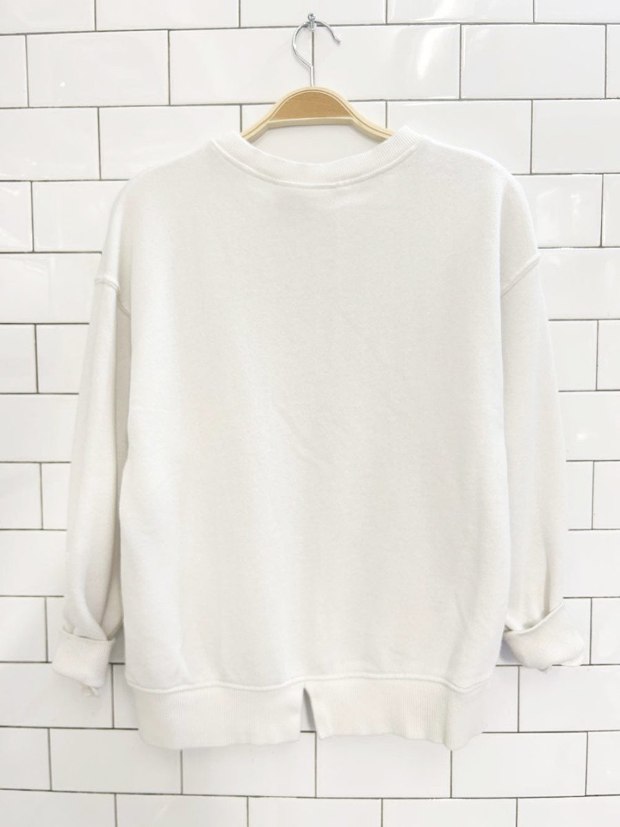 zara x smiley world forever positive sequin daisy graphic crew - good market thrift store