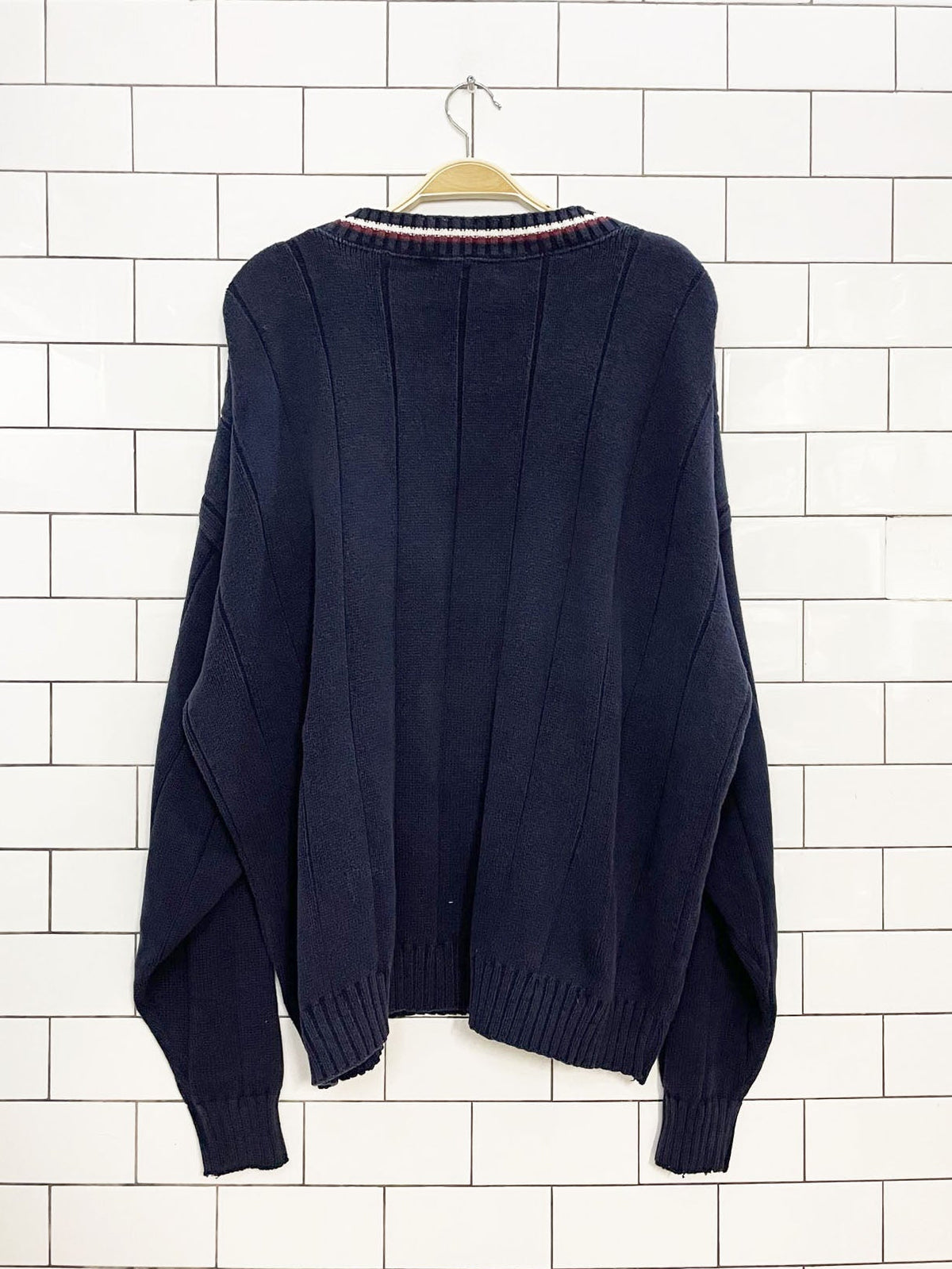 vintage 90s hunt club oversized crested knit sweater | made in usa