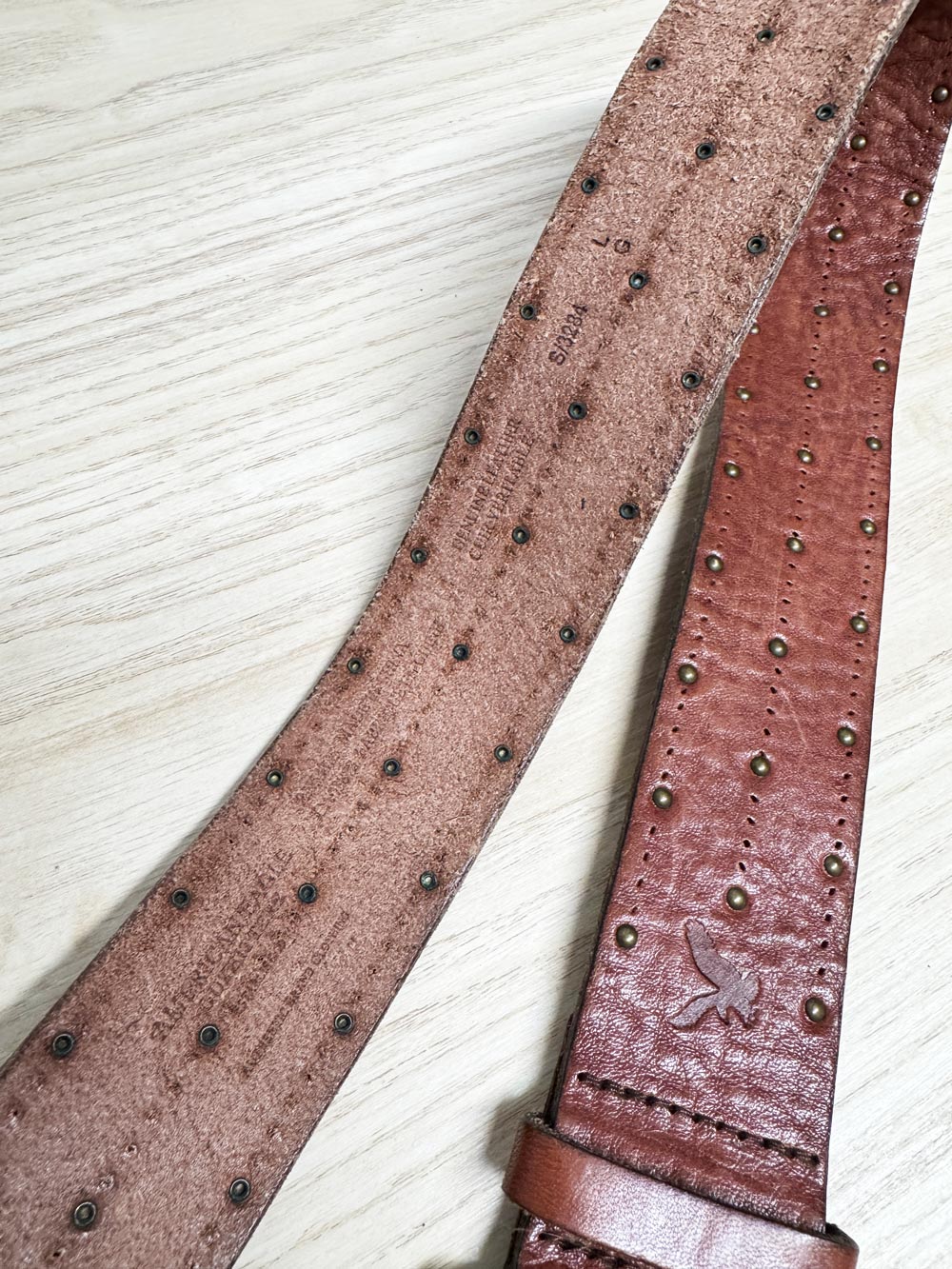 american eagle leather studded belt