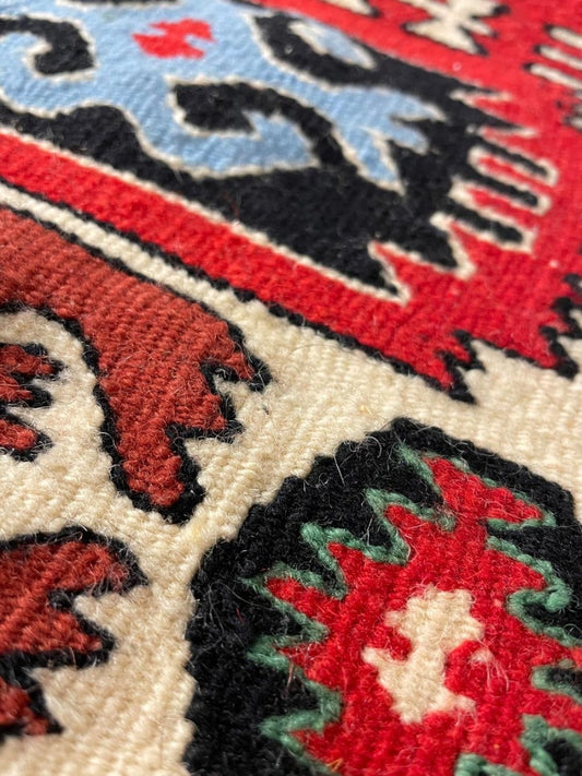 vintage 70s kilim rug / runner / wall hanging - good market thrift store
