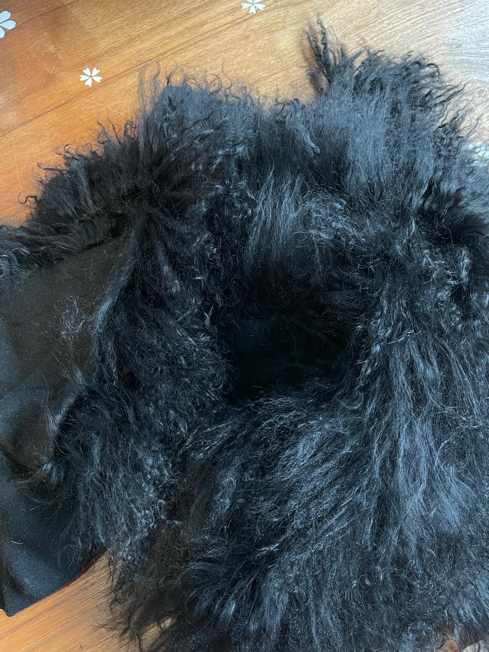 frr mongolian lamb trim blanket scarf shawl