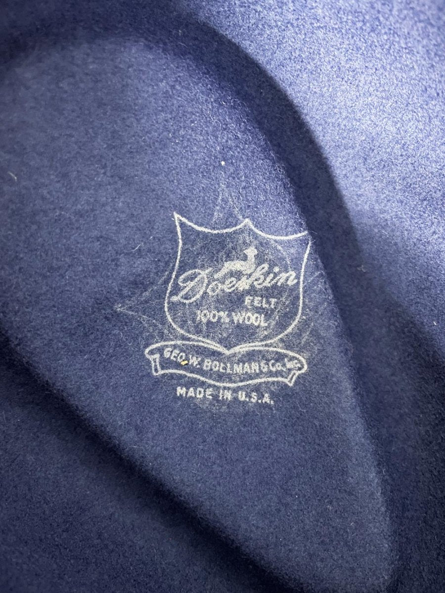 vintage 60s doeskin felted 100% wool ribbon trim hat - good market thrift store