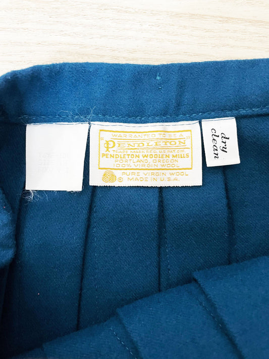 vintage 80s pendleton 100% wool pleated midi skirt | made in usa