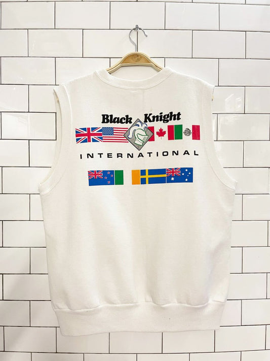 vintage 90s black knight sleeveless sweatshirt | fabec - good market thrift store
