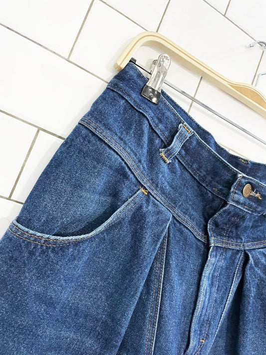 vintage pleated dark wash tapered jeans | made in USA - good market thrift store