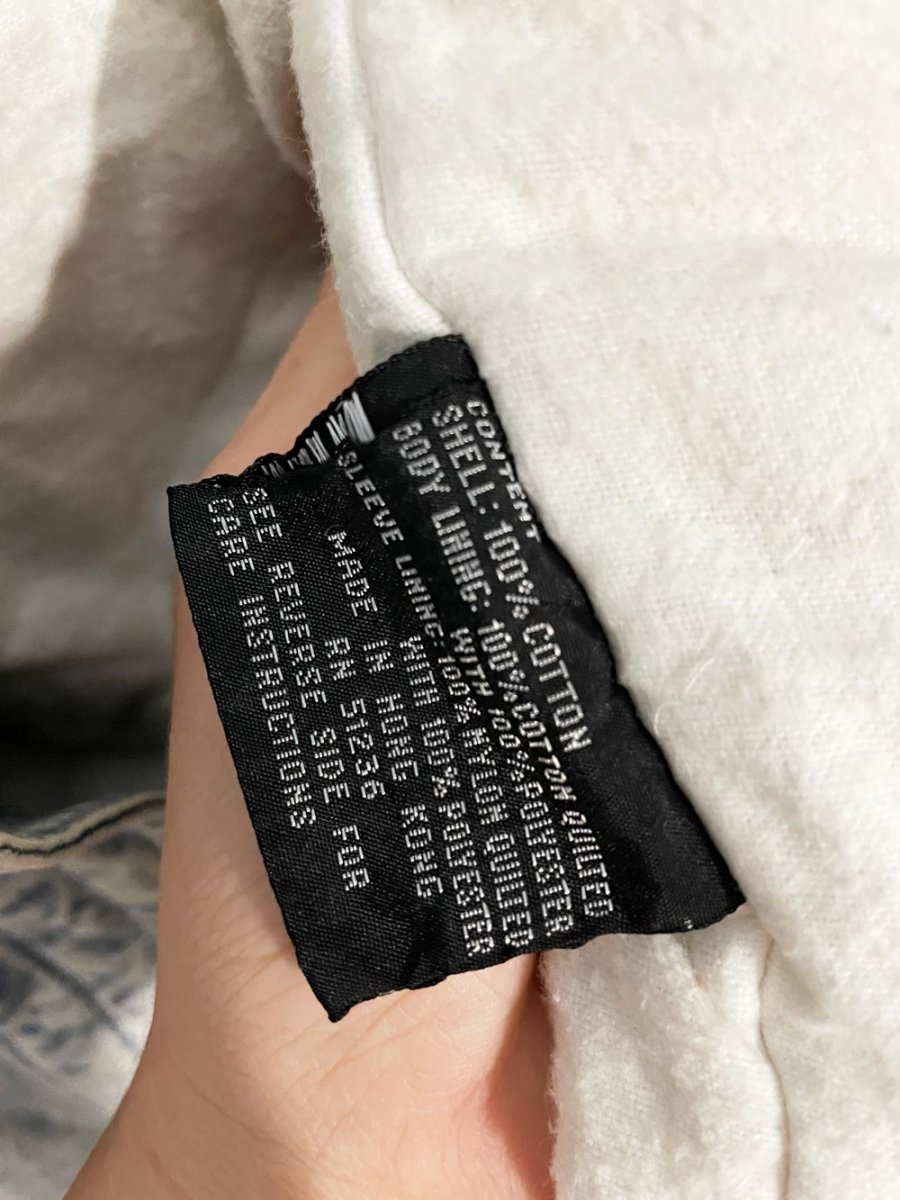 vintage 90s andy johns acid wash denim puffer parka - good market thrift store