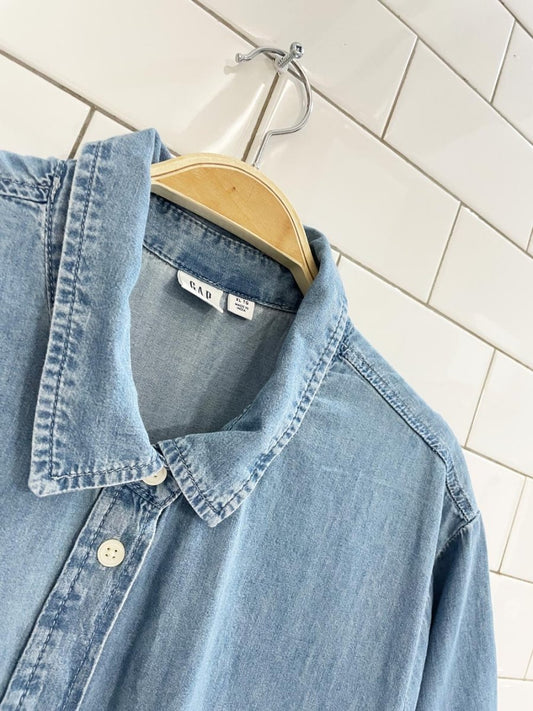 gap tiered denim shirt dress - good market thrift store