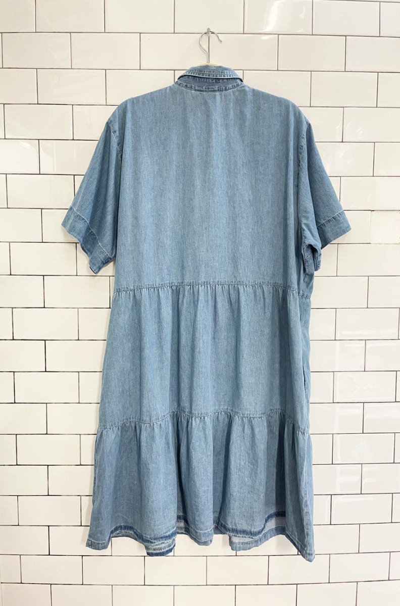 gap tiered denim shirt dress - good market thrift store