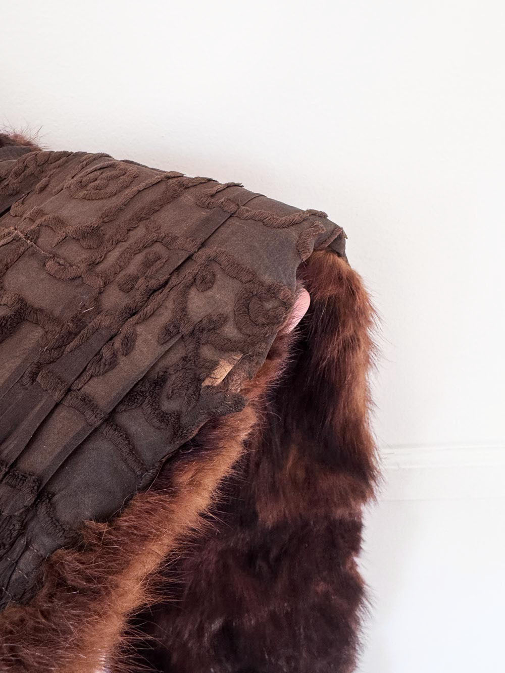 vintage 50s russ & winkler mink fur stole with tails | silk lining