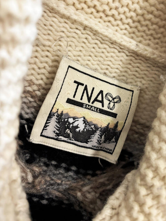 tna 100% lambswool chunky knit cowichan sweater | aritzia