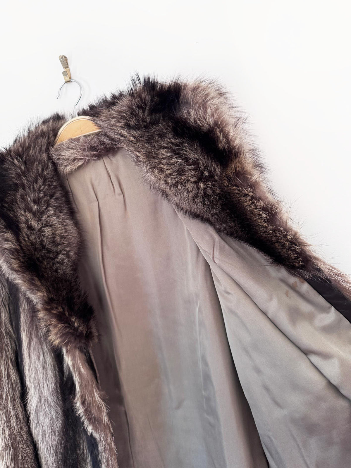 vintage racoon fur deep pile coat