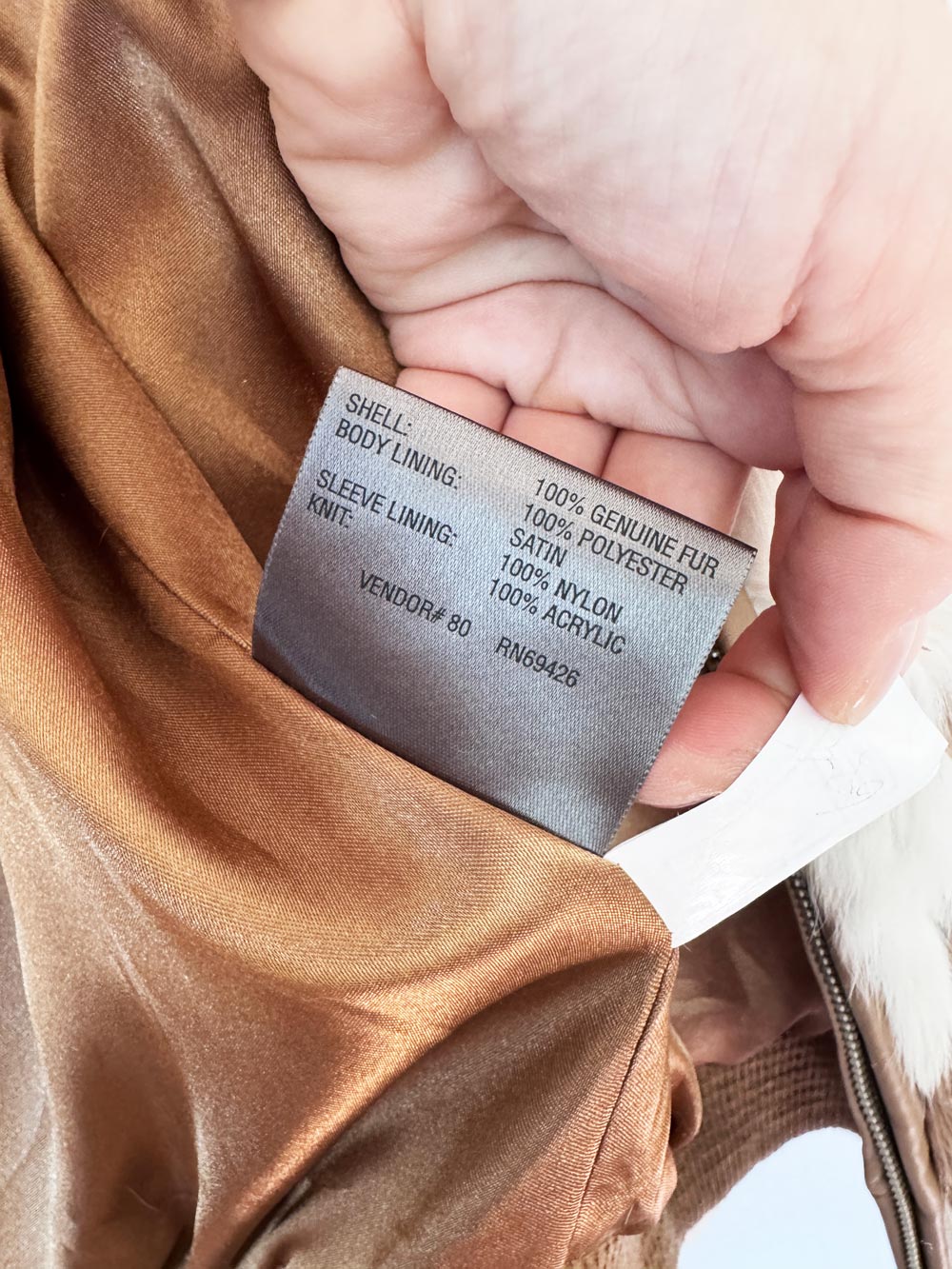 y2k wilsons rabbit fur full zip bomber jacket