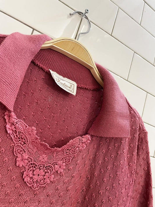 vintage 00s tradition collared knit top - good market thrift store