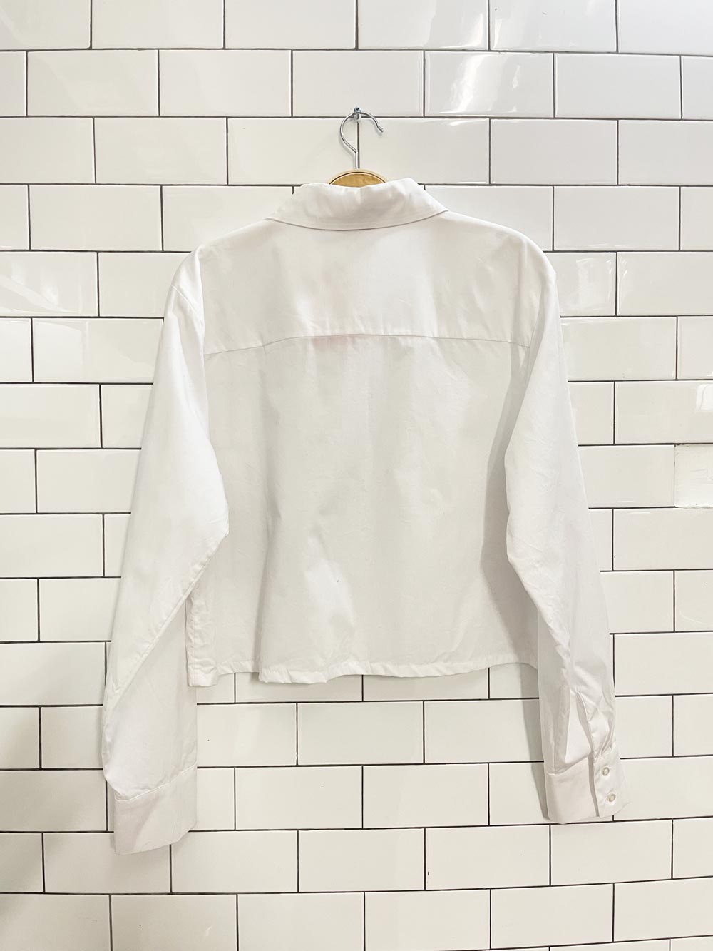 calvin klein boxy crop oxford shirt - good market thrift store