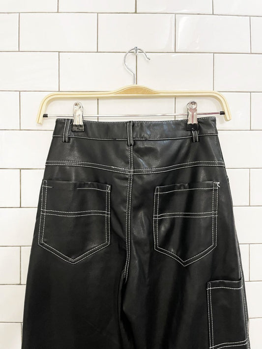 dynamite it factor contrast stitch faux leather pant - good market thrift store