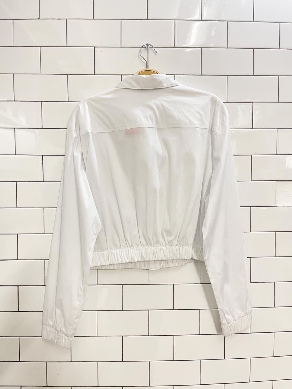 calvin klein poplin relaxed elastic hem shirt - good market thrift store