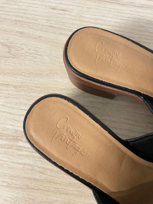 crown vintage leather mules - good market thrift store