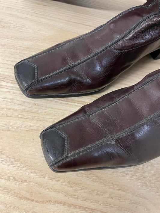 vintage 00s reiker faux leather stretch low heel boot - good market thrift store