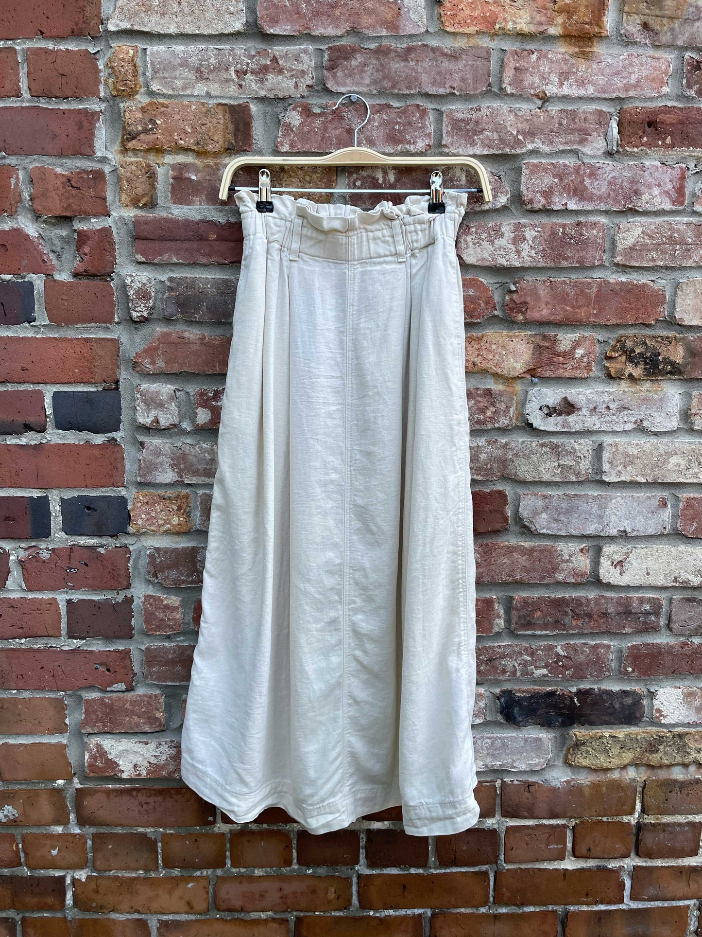 uniqlo linen-blend midi skirt