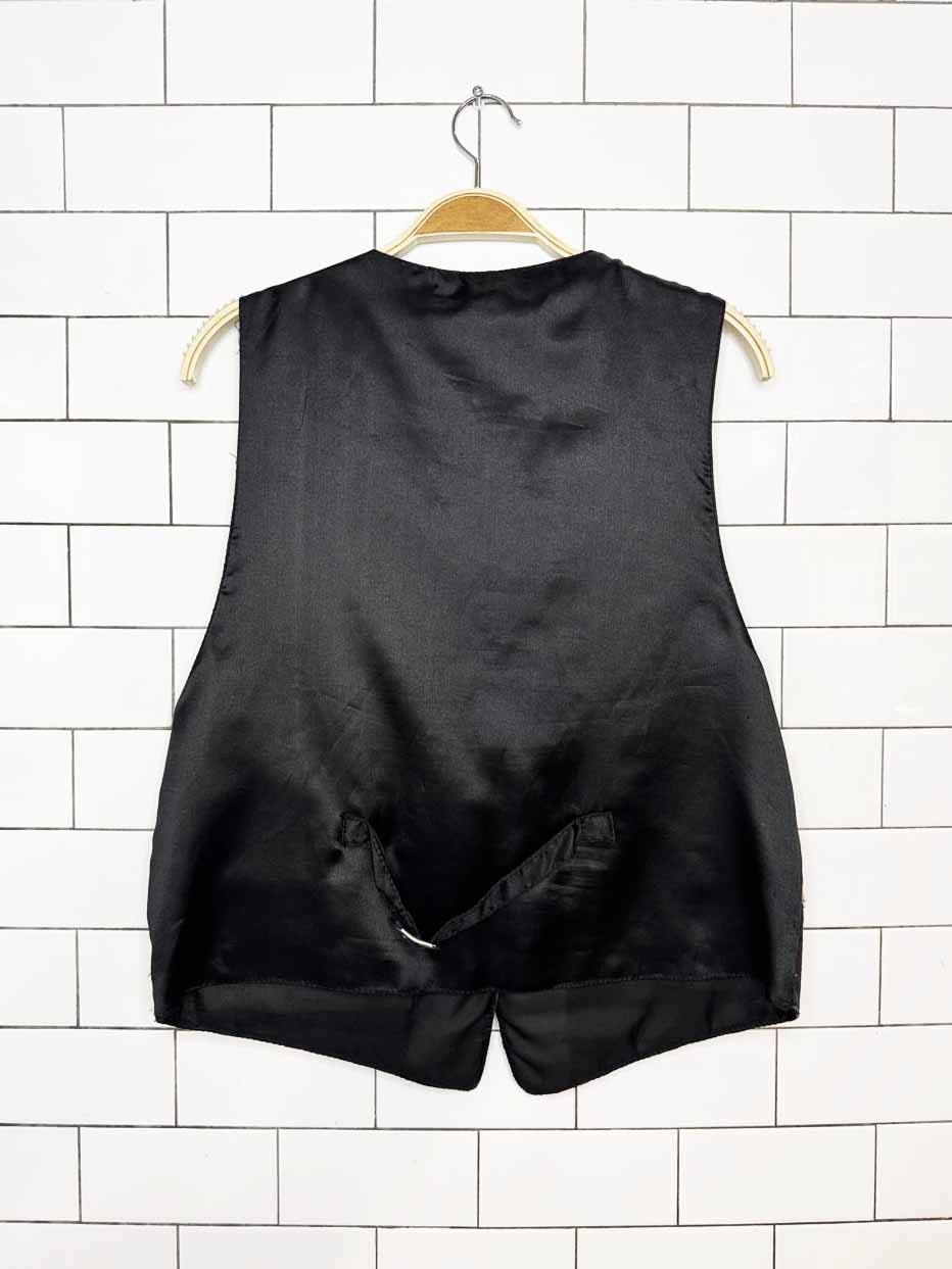 vintage strategy one lamb suede patchwork vest | made in India