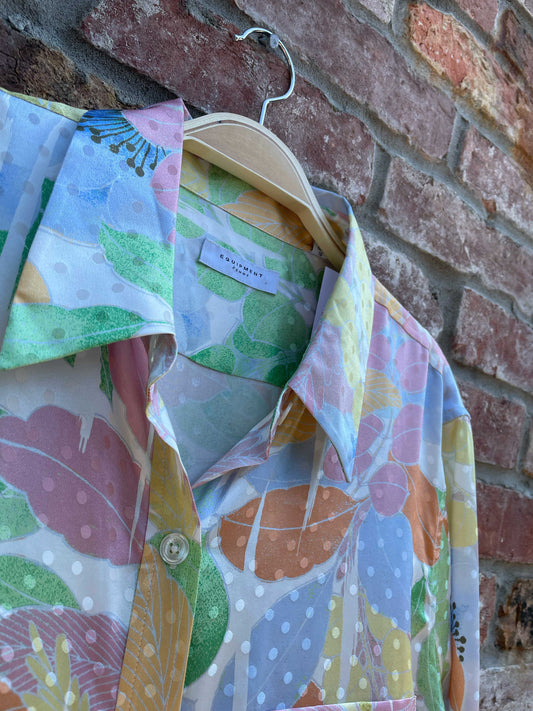 equipment femme silk satin finish floral blouse