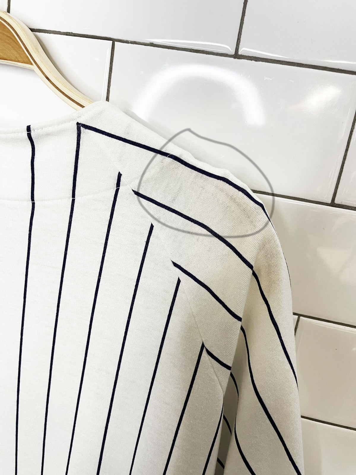 vintage 90s new york yankees x russel athletic stripe fan jersey | made in usa